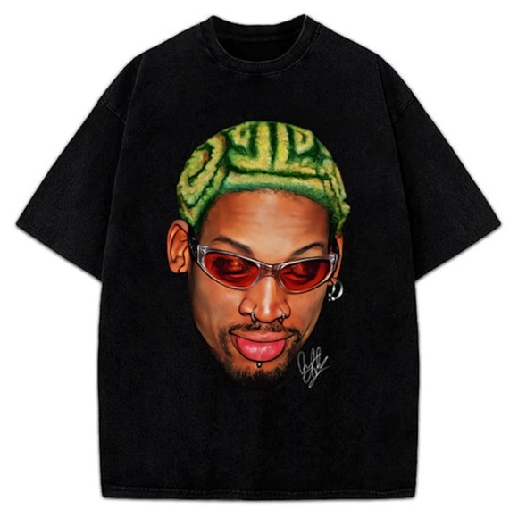 LormaChill Other - Dennis Rodman Zig Zag Green Hair Rodzilla Hollywood 90's Vintage Design T-Shirt
